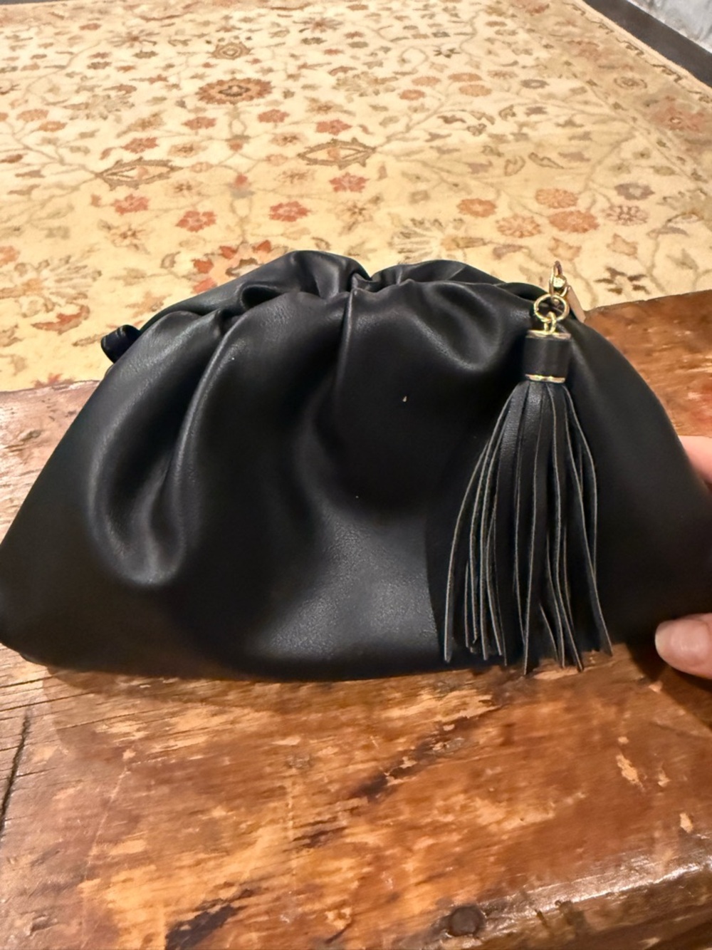 Elegant Black Tassel Wristlet Clutch